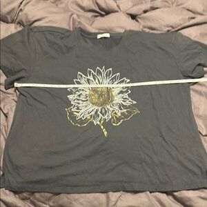 Maurices Gray Tee with Sunflower Design